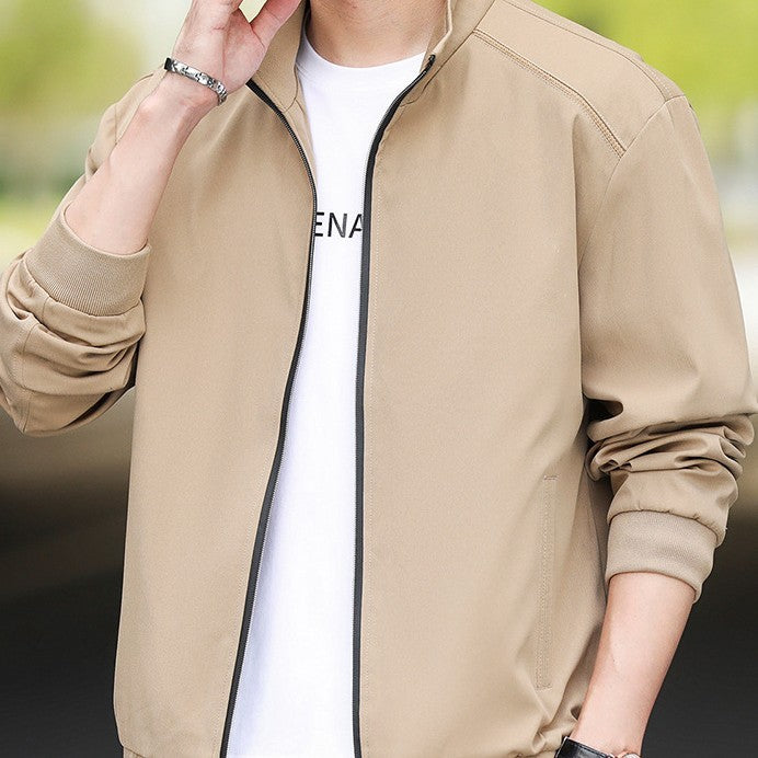 Fleece-lined Thickening Stand Collar Jacket Men's