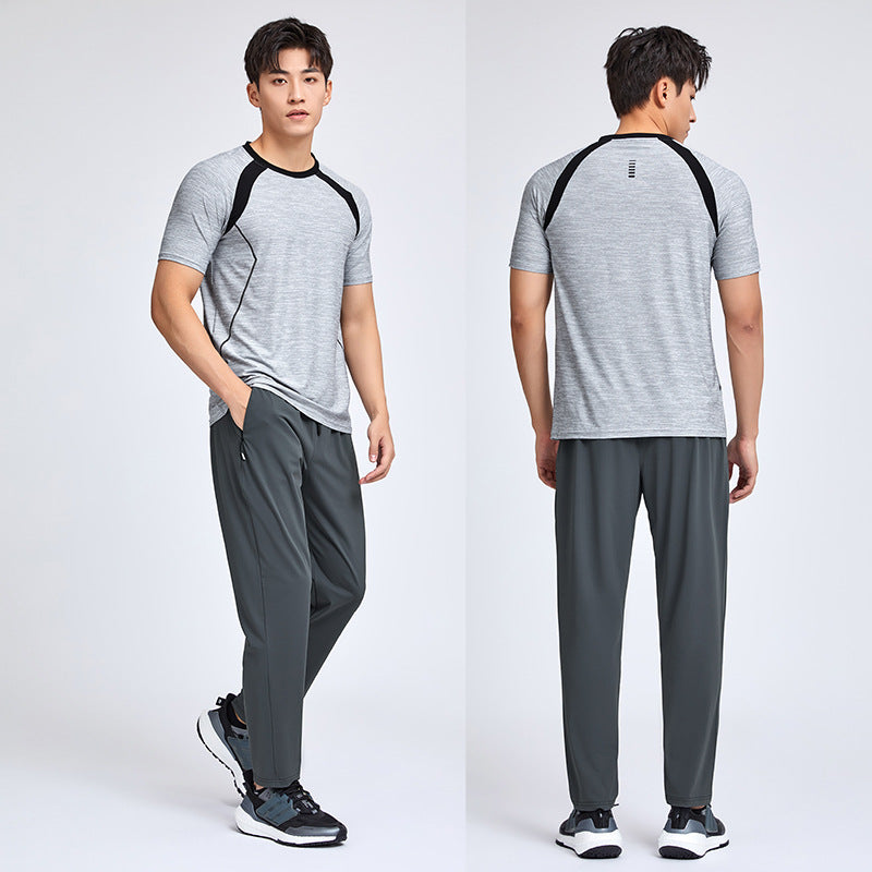 Summer Quick-drying Sports Men's Casual Straight Length Running Workout Training Loose Elastic Pants