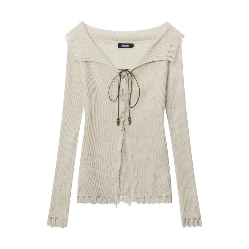 Retro Cardigan Lace Up