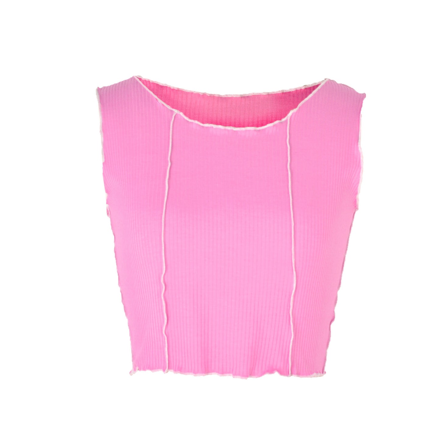 Color Contrast Patchwork Women's Vest Fashion Round Neck