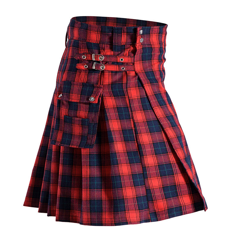 Traditional Scottish Highlands Plaid Festival Pleated Skirt