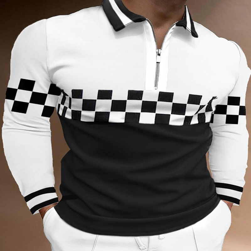 Plaid Polo Stitching T-Shirt