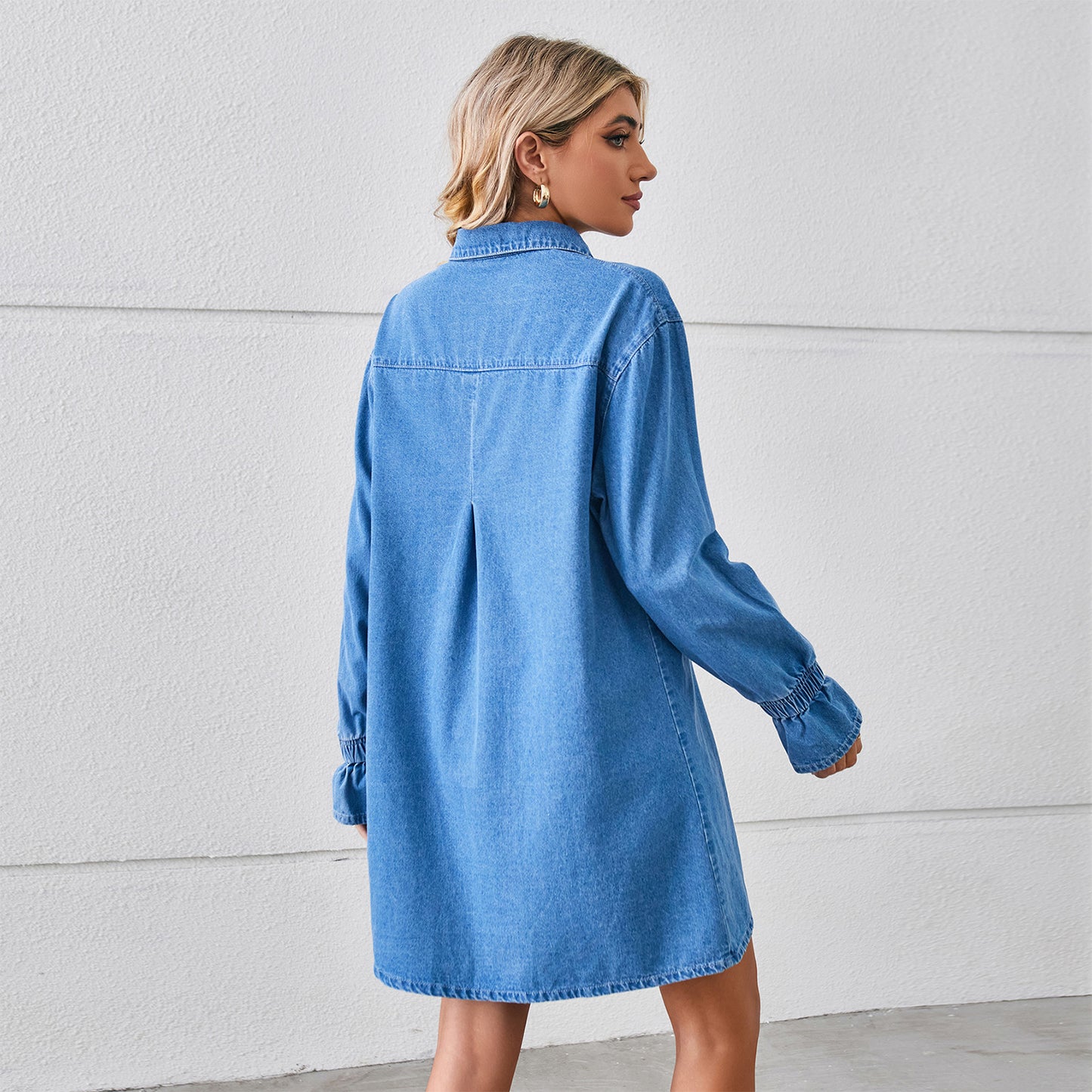 Loose Wash Denim Dress Top